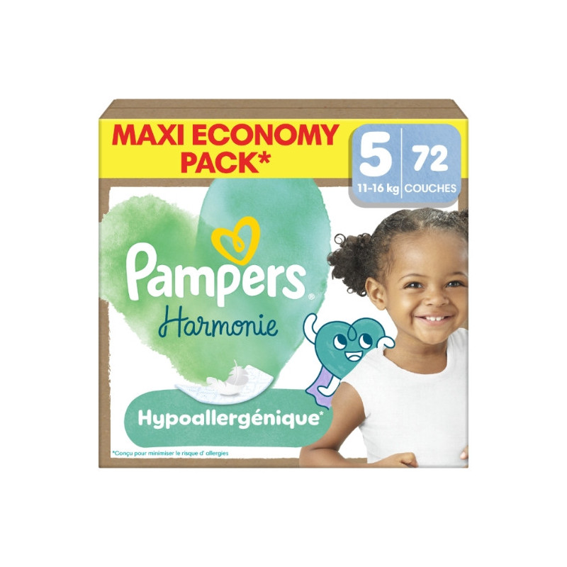 Pampers – Couches Harmonie MAXI PACK Taille 5, 72 couches Pampers – Couches Harmonie MAXI PACK Taille 5, 72 couches