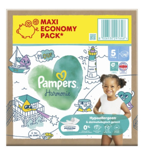 Pampers – Couches Harmonie MAXI PACK Taille 5, 72 couches
