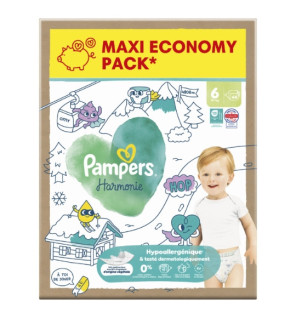 Pampers – Couches Harmonie MAXI PACK Taille 6, 64 couches