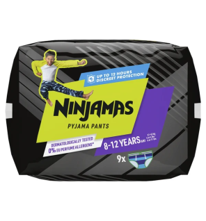 Pampers – Sous-vêtements de nuit Ninjamas garçon taille 8, x9