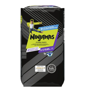 Pampers – Sous-vêtements de nuit Ninjamas garçon taille 8, x9