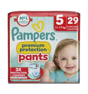 Pampers – Couches-culottes Premium Pants Taille 5, 29 couches