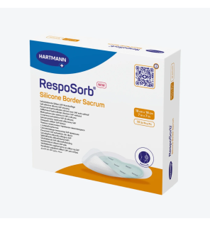 Hartmann – Pansement hydrocellulaire RespoSorb Silicone Border sacrum, 18 x 18 cm, boîte de 10