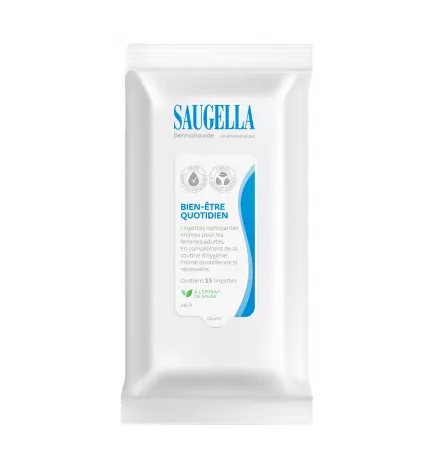 Saugella – Dermoliquide lingettes nettoyantes intimes, 15 lingettes