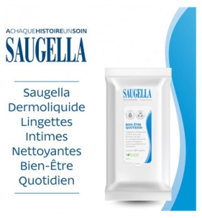 Saugella – Dermoliquide lingettes nettoyantes intimes, 15 lingettes