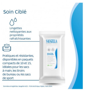 Saugella – Dermoliquide lingettes nettoyantes intimes, 15 lingettes