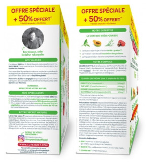 Superdiet – Quatuor Brûle-Graisse Bio, 30 ampoules de 15 ml