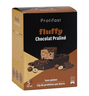 Protifast – Barres protéinées saveur chocolat praliné Fluffy, 5 barres