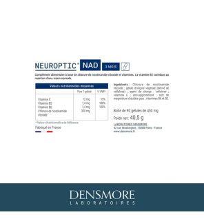 Densmore – Ophtalmologie Neuroptic® NAD, 90 gélules