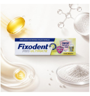 Fixodent – Crème adhésive Pro Ultimate goût neutre, 40 g