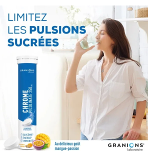 Granions – Chrome picolinate 250µg goût mangue-passion, 20 comprimés effervescents