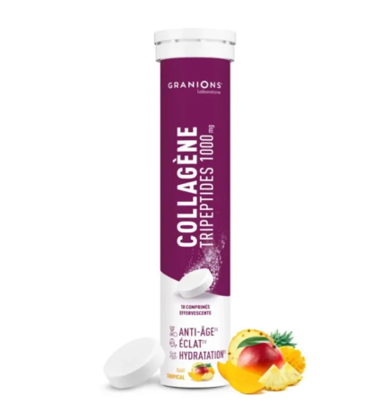 Granions – Collagène tripeptides 1000 mg goût tropical, 18 comprimés effervescents