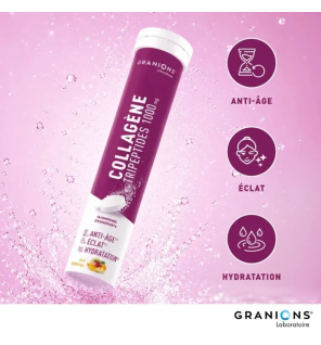Granions – Collagène tripeptides 1000 mg goût tropical, 18 comprimés effervescents