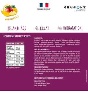 Granions – Collagène tripeptides 1000 mg goût tropical, 18 comprimés effervescents