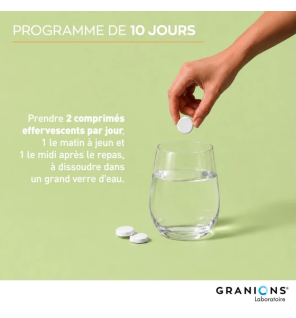 Granions – Détox globale hydratation goût fraise, 20 comprimés effervescents
