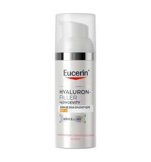 Eucerin – Hyaluron-Filler + Longevity Soin de Jour Épigénétique SPF30, 50 ml