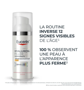 Eucerin – Hyaluron-Filler + Longevity Soin de Jour Épigénétique SPF30, 50 ml