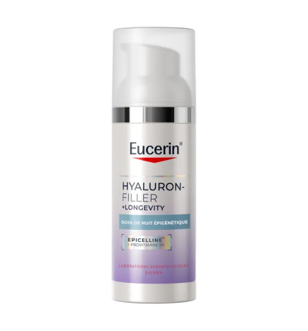 Eucerin – Hyaluron-Filler + Longevity Soin de Nuit Épigénétique, 50 ml