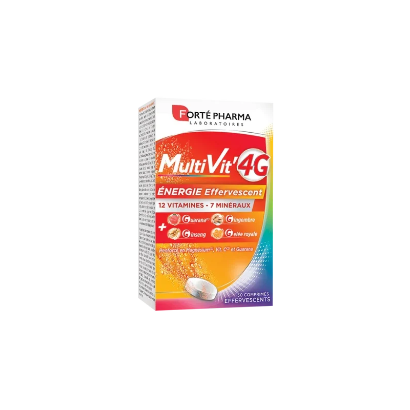Forté Pharma – MultiVit’4G Énergie effervescent, 30 comprimés Forté Pharma – MultiVit’4G Énergie effervescent, 30 comprimés