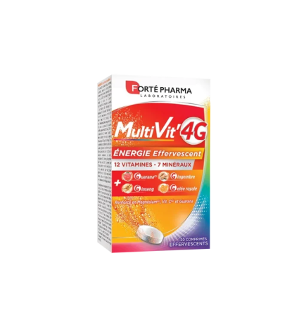Forté Pharma – MultiVit’4G Énergie effervescent, 30 comprimés