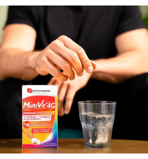 Forté Pharma – MultiVit’4G Énergie effervescent, 30 comprimés