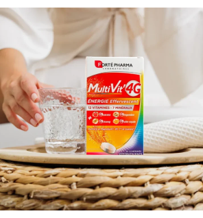 Forté Pharma – MultiVit’4G Énergie effervescent, 30 comprimés