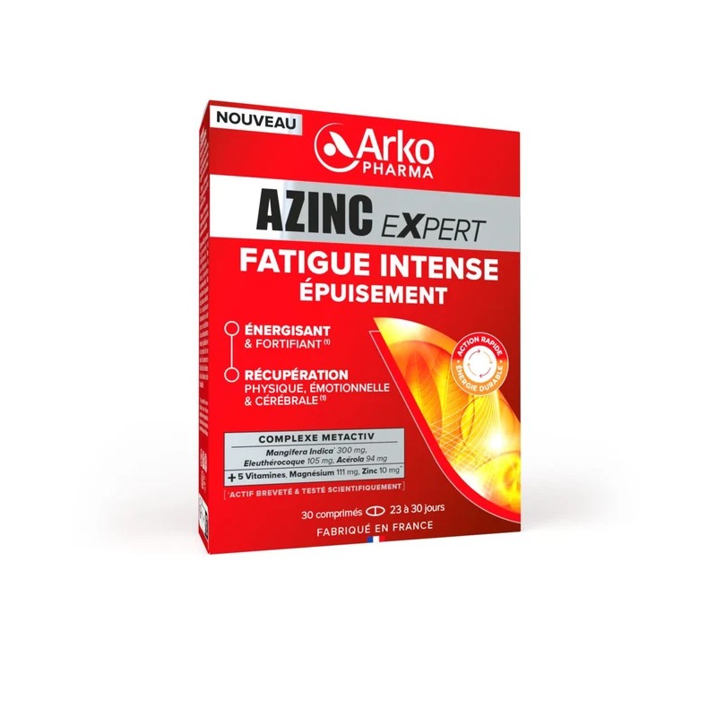 Arkopharma – Azinc Expert Fatigue Intense Épuisement, 30 comprimés Arkopharma – Azinc Expert Fatigue Intense Épuisement, 30 comprimés