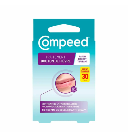 Compeed – Patch bouton de fièvre traitant et discret, 30 patchs