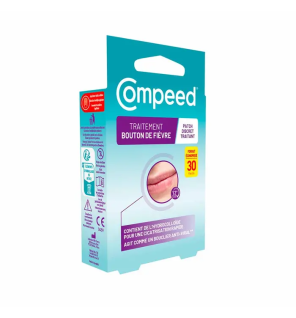 Compeed – Patch bouton de fièvre traitant et discret, 30 patchs