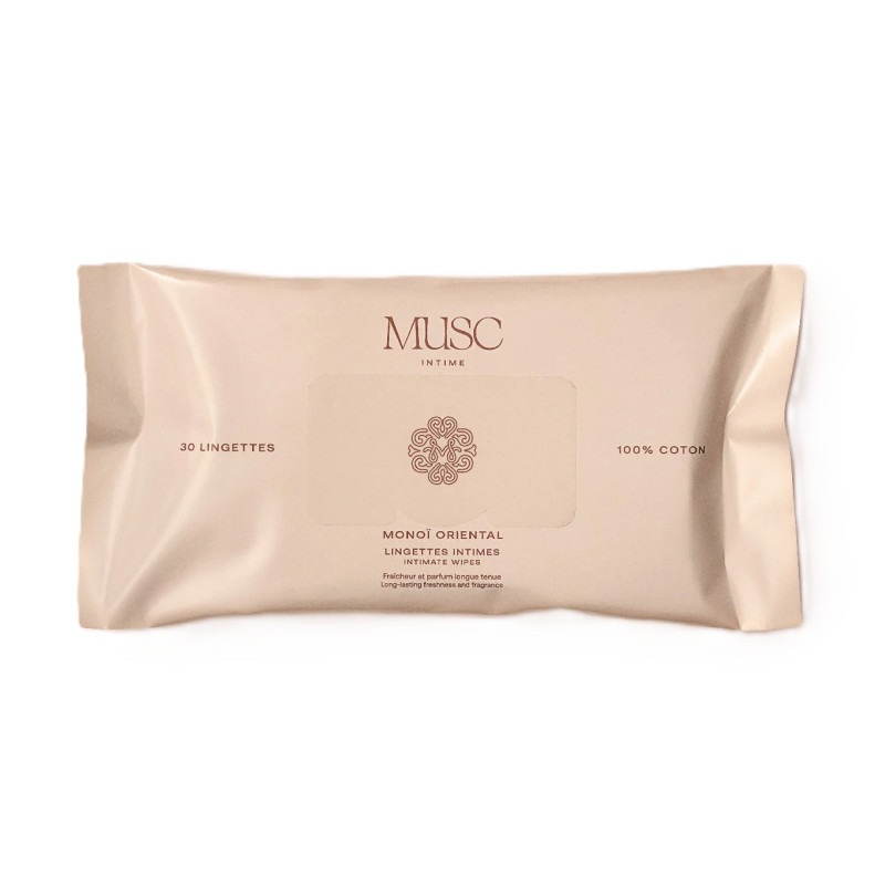 Musc Intime – Lingettes intimes parfumées Monoï Oriental, 30 lingettes