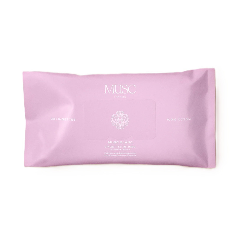 Musc Intime – Lingettes intimes parfumées Musc Blanc, 30 lingettes Musc Intime – Lingettes intimes parfumées Musc Blanc, 30 lingettes