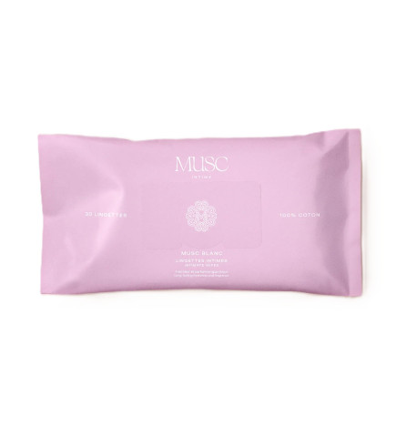 Musc Intime – Lingettes intimes parfumées Musc Blanc, 30 lingettes