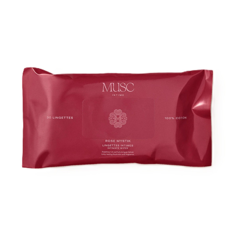 Musc Intime – Lingettes intimes parfumées Rose Mystik, 30 lingettes Musc Intime – Lingettes intimes parfumées Rose Mystik, 30 lingettes