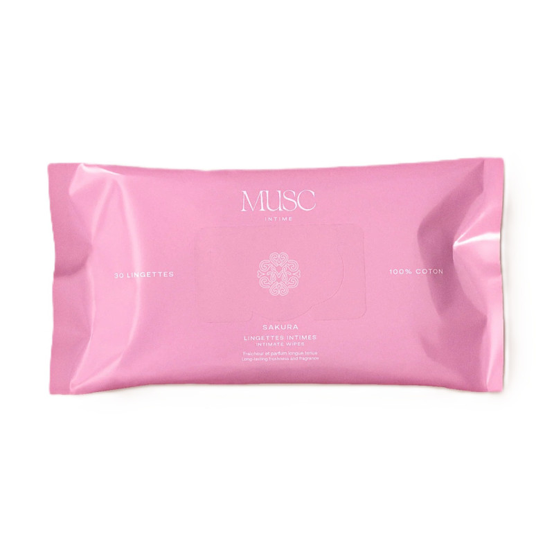Musc Intime – Lingettes intimes parfumées Sakura, 30 lingettes Musc Intime – Lingettes intimes parfumées Sakura, 30 lingettes