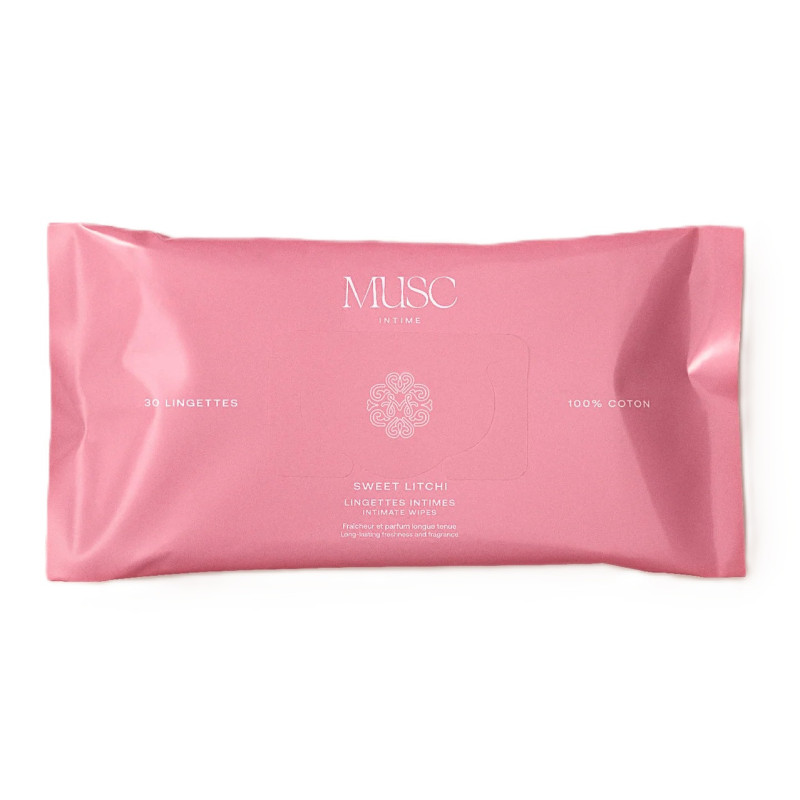 Musc Intime – Lingettes intimes parfumées Sweet Litchi, 30 lingettes Musc Intime – Lingettes intimes parfumées Sweet Litchi, 30 lingettes