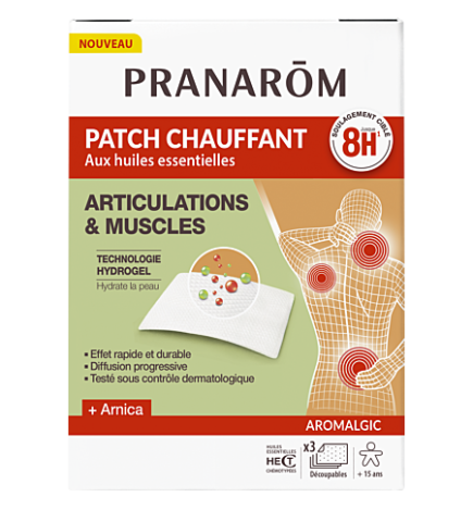 Pranarôm – Aromalgic Patch chauffant Articulations & Muscles, 3 patchs