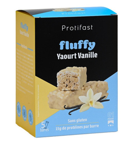 Protifast – Barre Fluffy arôme yaourt vanille, 5 barres de 44 g