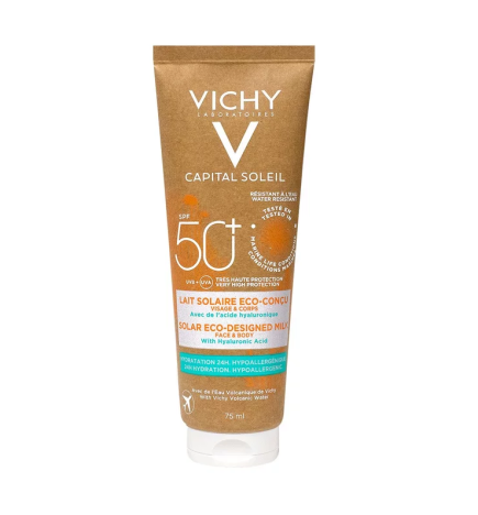 Vichy – Capital Soleil Lait solaire SPF50+ éco-conçu, 75 ml