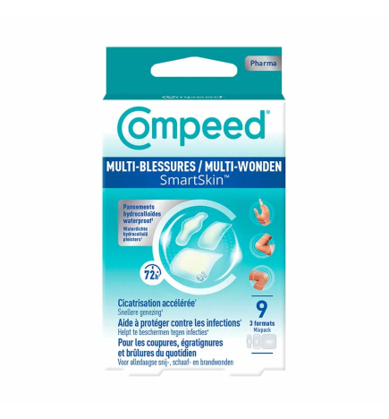 Compeed – Pansements Multi-Blessures SmartSkin Assortiment, x9