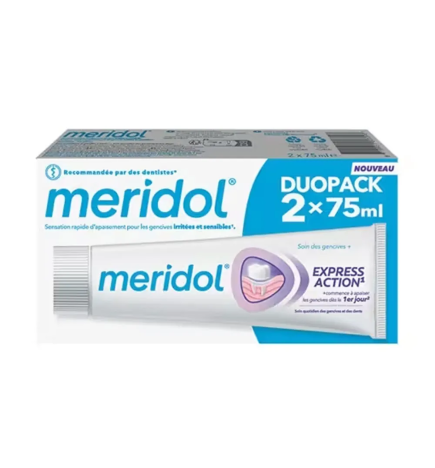 Meridol – Dentifrice Express Action, 2 x 75 ml