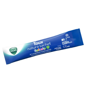 Vicks – Toux Natura Enfants Sirop contre la toux sèche et grasse, 14 sachets de 10 ml