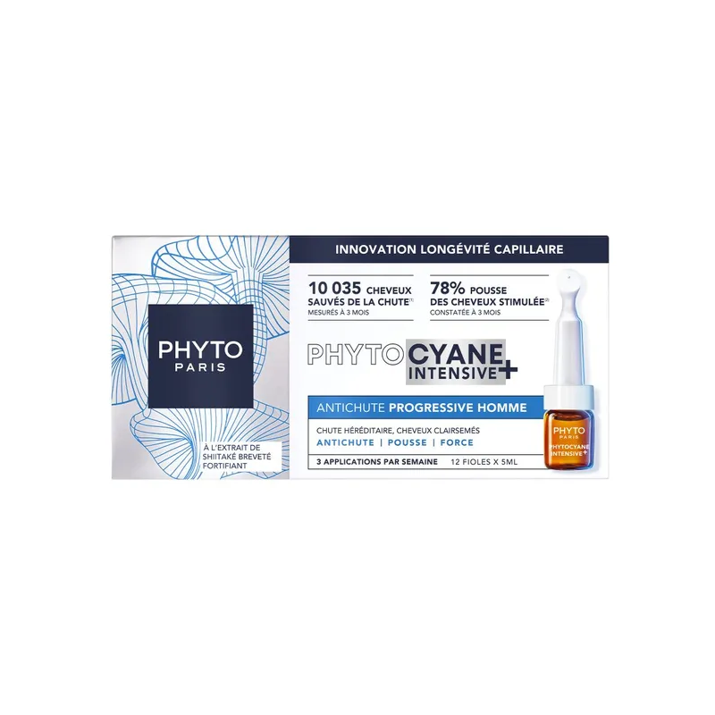 Phyto – Phytocyane Intensive+ Antichute Progressive Homme, 12 fioles Phyto – Phytocyane Intensive+ Antichute Progressive Homme, 12 fioles