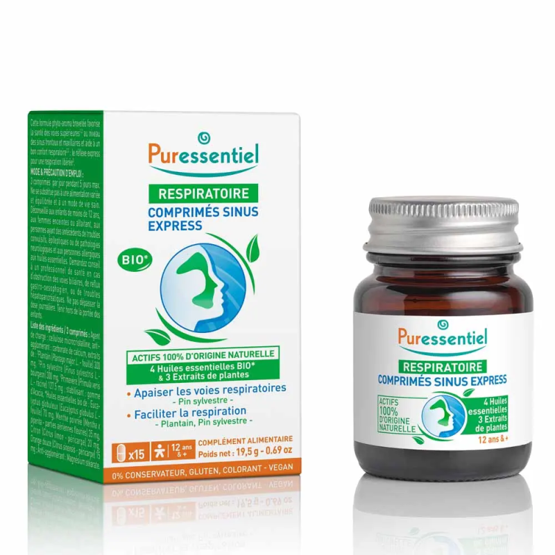 Puressentiel – Sinus Express Respiratoire, 15 comprimés Puressentiel – Sinus Express Respiratoire, 15 comprimés