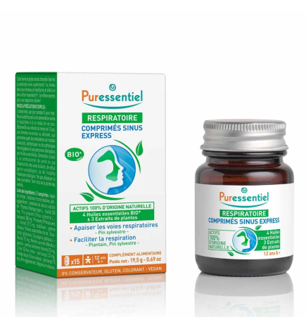 Puressentiel – Sinus Express Respiratoire, 15 comprimés