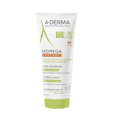 A-DERMA – Exomega Control Crème Émolliente Anti-Grattage, 200 ml