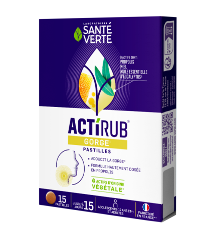 Santé Verte – Actirub Gorge Pastilles, 15 pastilles