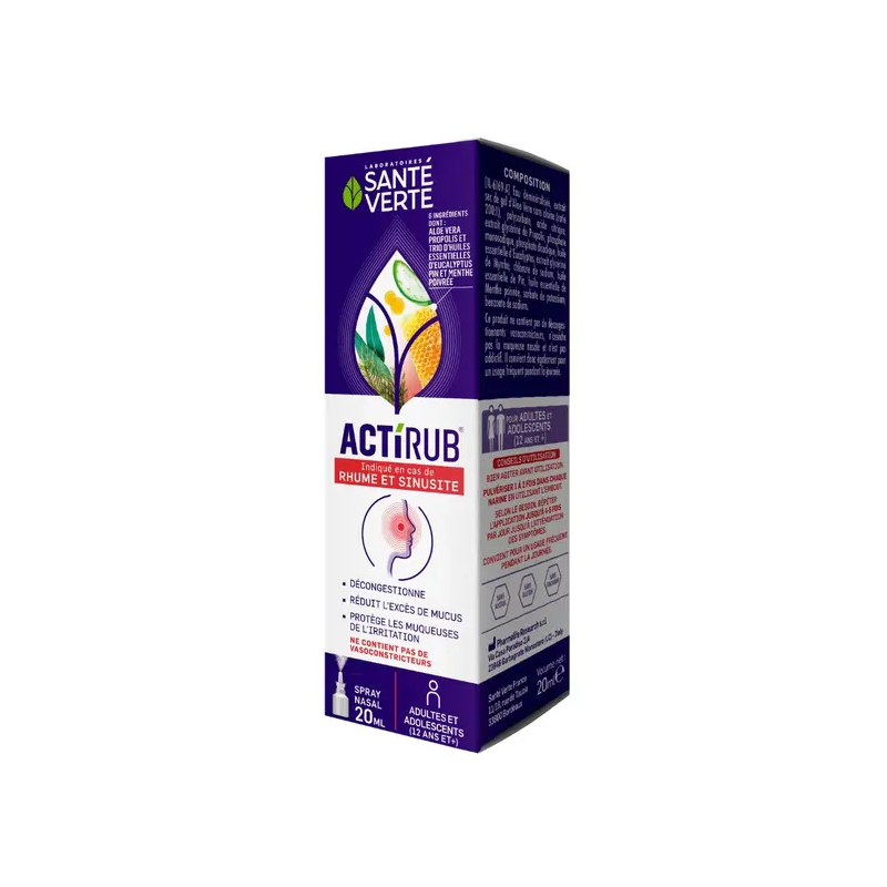Santé Verte – Actirub Spray Nasal Adulte, 20 ml Santé Verte – Actirub Spray Nasal Adulte, 20 ml