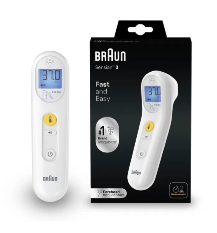 Braun – Sensian 3 Thermomètre frontal sans contact, 1 unité