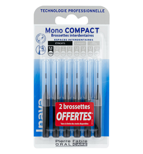 Inava – Brossettes interdentaires Mono Compact étroit 0,6 mm, 4 + 2 offertes