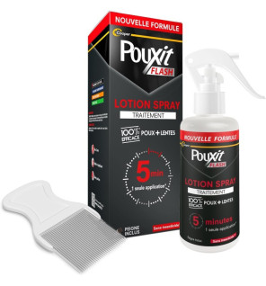 Pouxit – Flash Lotion Spray Anti-poux et Lentes, 150 ml